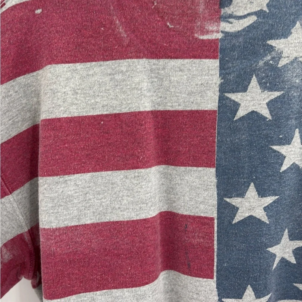 Unisex gilden American USA flag sweatshirt long sleeve cotton size medium - Picture 11 of 15